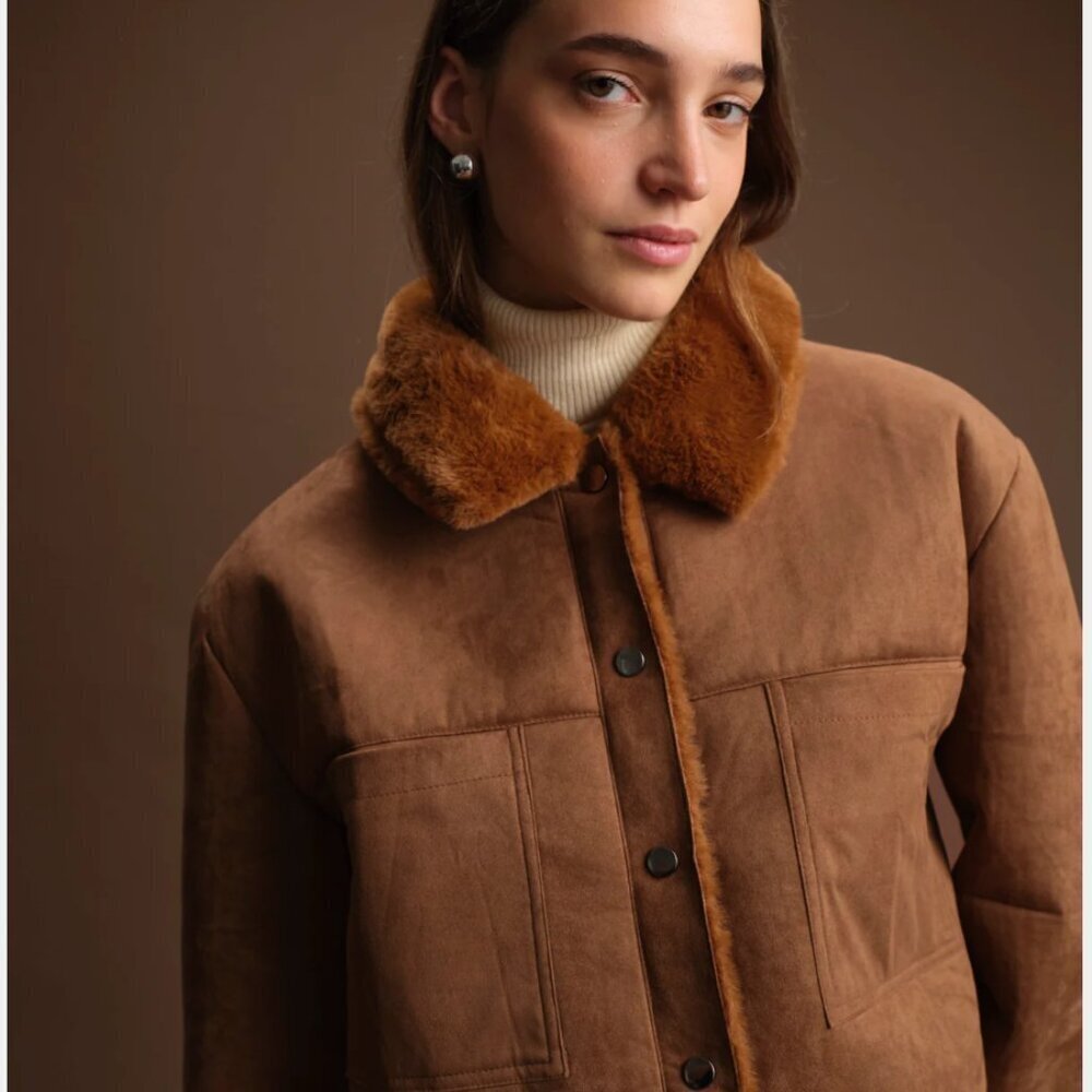 🤎 NWT Deluc Mathew Faux Suede Jacket – Medium | Sold Out Size - Picture 2 of 10